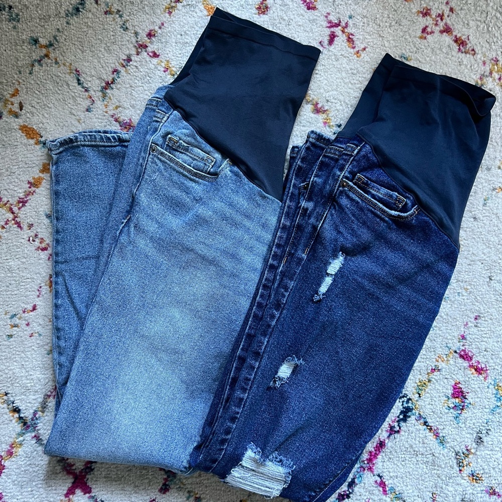 Maternity jeans. Size 6 Rockstar super skinny from Old Navy. Two pairs.